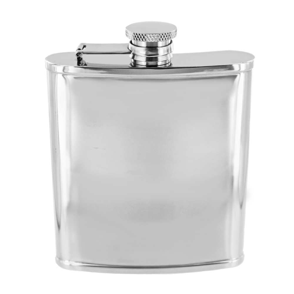 B8851 Flask, 6oz, Stainless Steel Polished 18-8