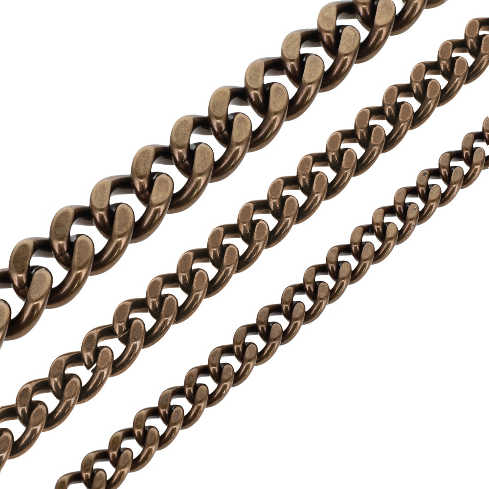 B8840 Antique Brass, Two-Side Flat Chain, Solid Brass-LL (36