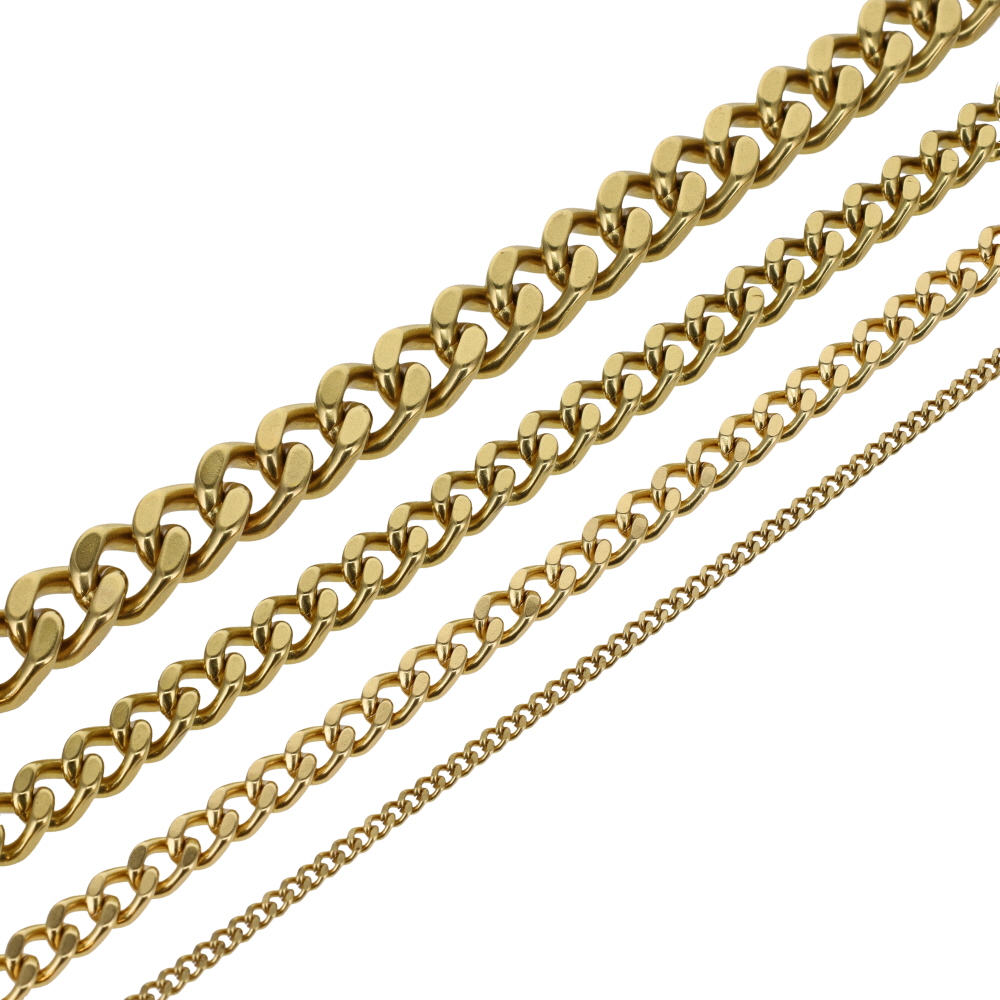 B8845 Natural Brass, Four-Side Flat Chain, Solid Brass-LL (36