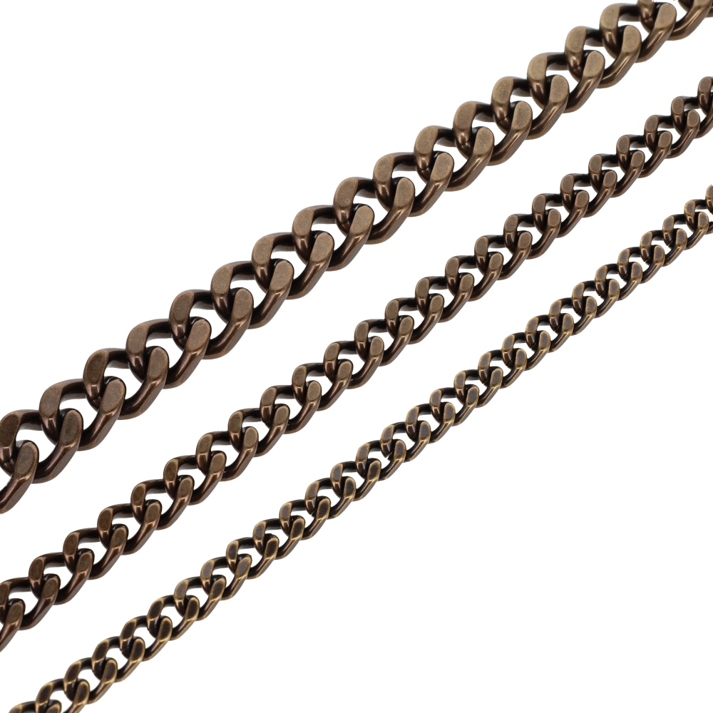 B8845 Antique Brass, Four-Side Flat Chain, Solid Brass-LL (36