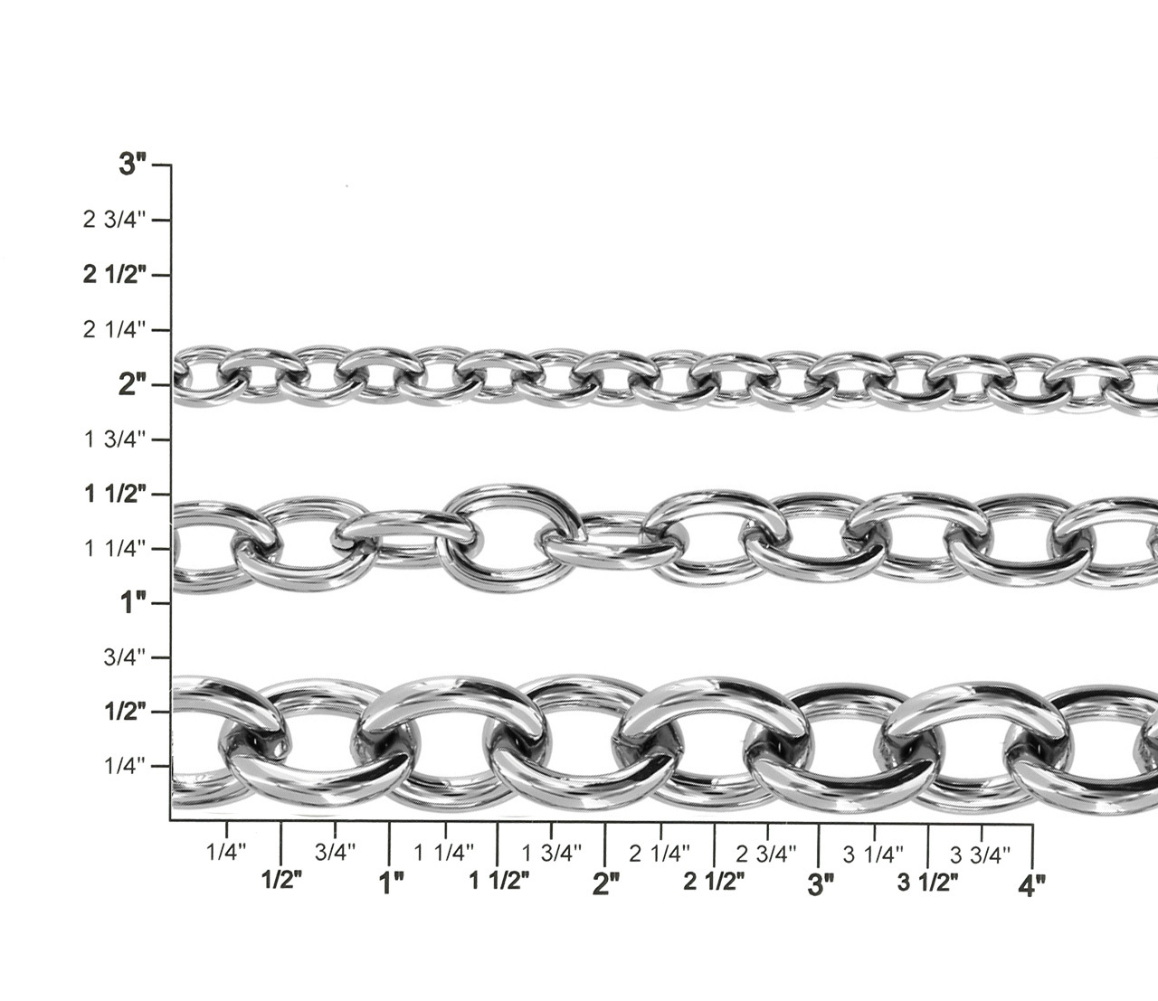 B8830 Nickel Plate, Oval Chain, Solid Brass-LL (36 length