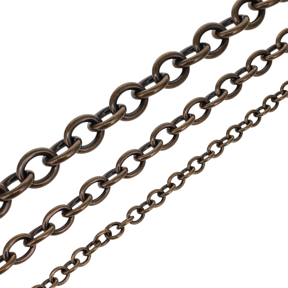 B8830 Antique Brass, Oval Chain, Solid Brass-LL (36