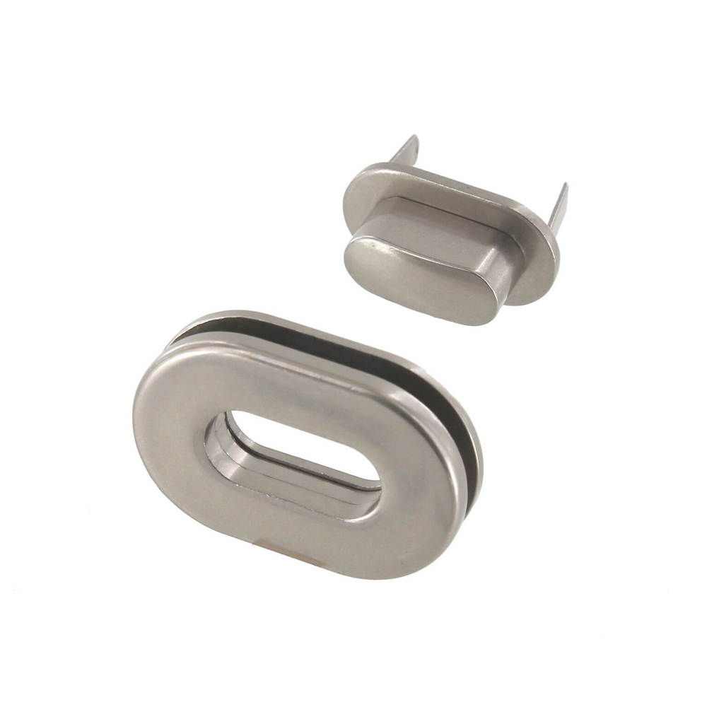 B8706 Nickel Matte, Oval Magnetic Closure, Zinc - Buckleguy.com