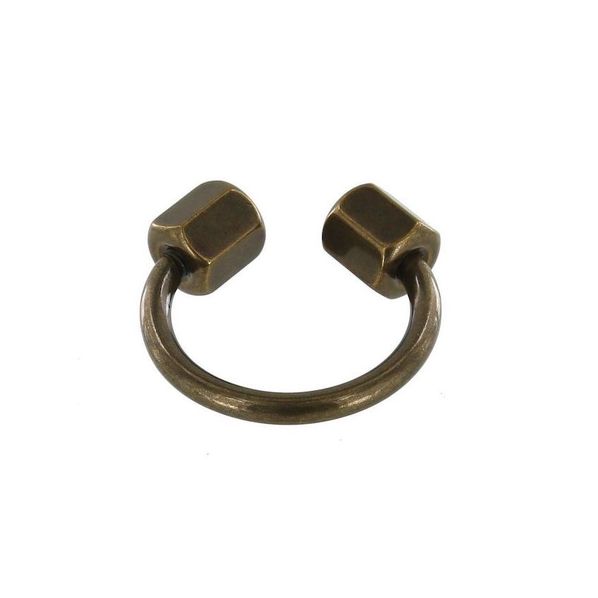 ★SENTIMENTS★ NO.577 [BURNISH] ROUND KEY HOLE RING Nickel Split Key Ring - 1 1/4