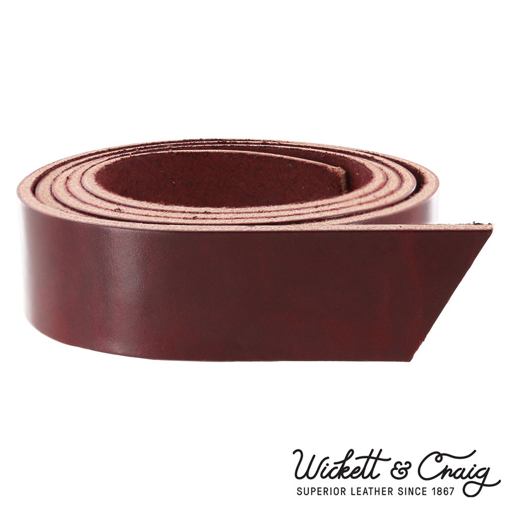 Orvis Wickett & Craig Leather Belt Mens 46 Burgundy Brown Brass Buckle USA Made Wickett & Craig Finished Leather Belt, Traditional Harness  main image 4