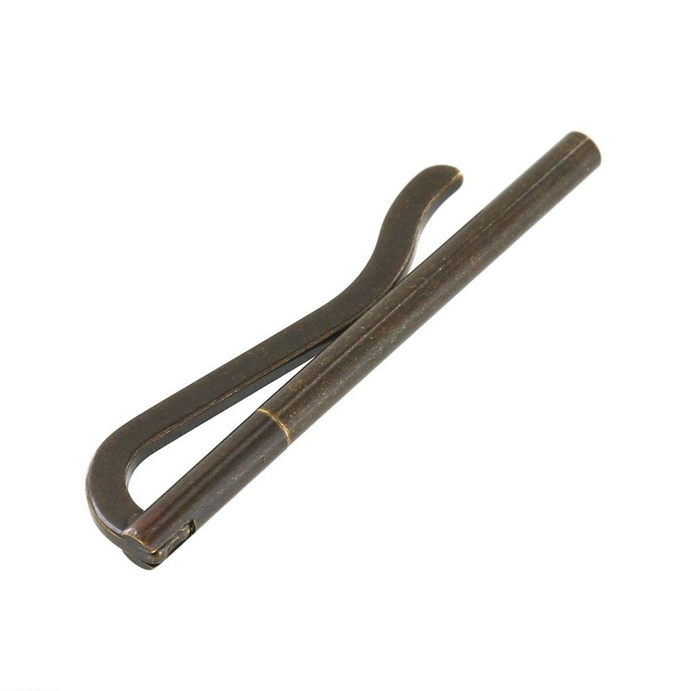 B8913 Antique Brass, Spring Bar Money Clip, Solid Brass-LL