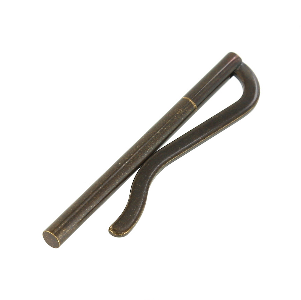 B8913 Antique Brass, Spring Bar Money Clip, Solid Brass-LL