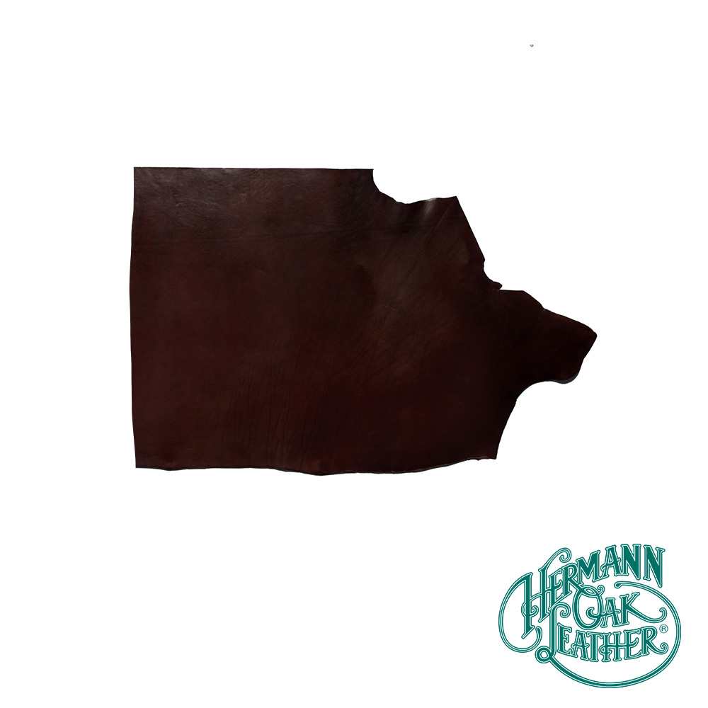 Hermann Oak English Bridle Leather Shoulder, Havana Brown, 5-7 sq