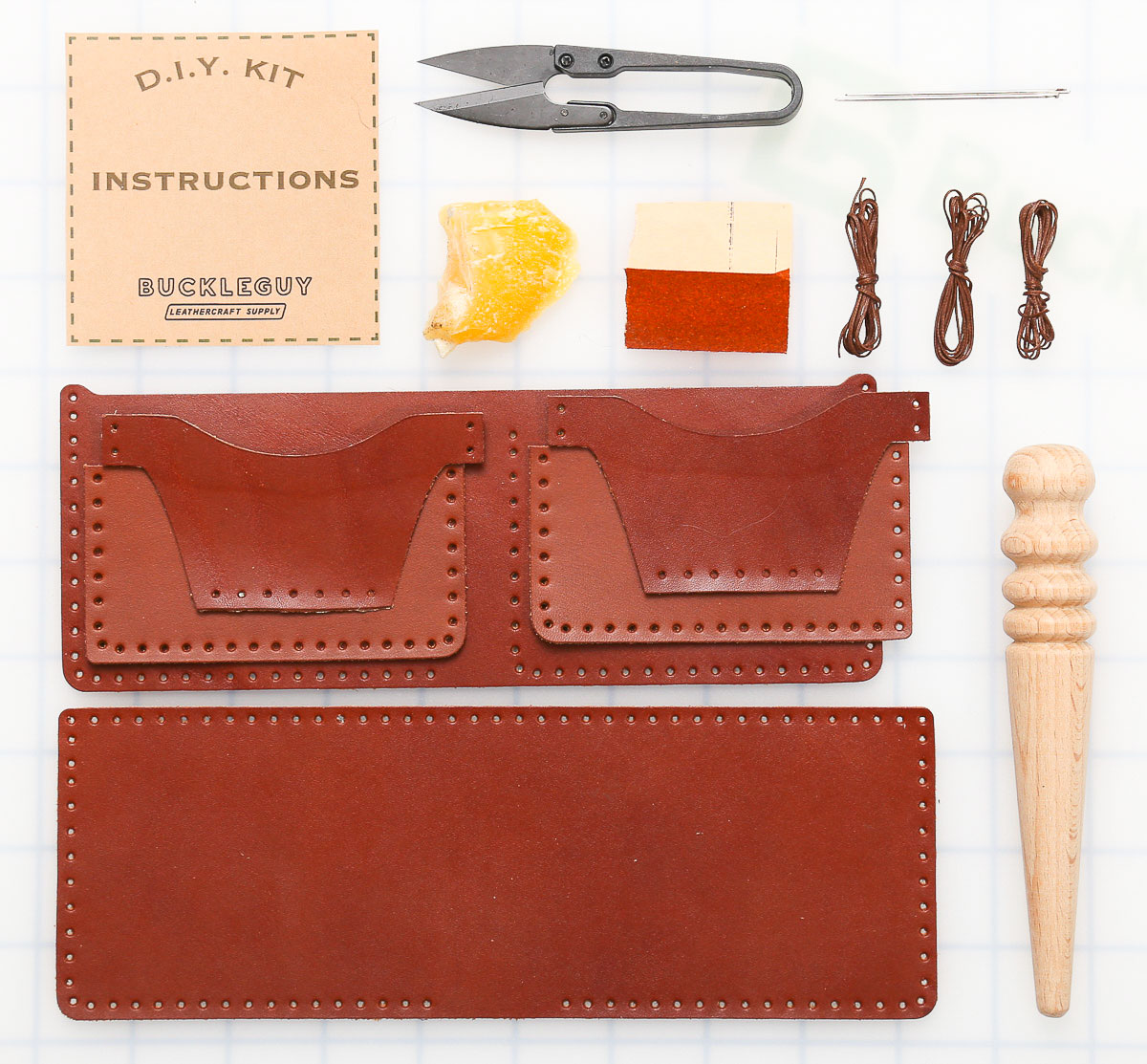 DIY 6-Pocket Vertical Wallet Leather Kit