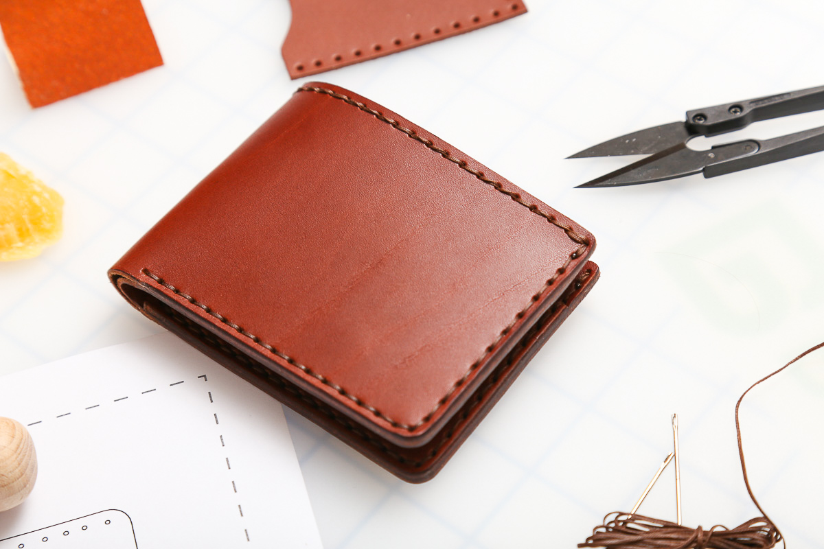 Epsom Leather Calvi Cardholder DIY Kit | DIY Wallet Kit - POPSEWING Orange