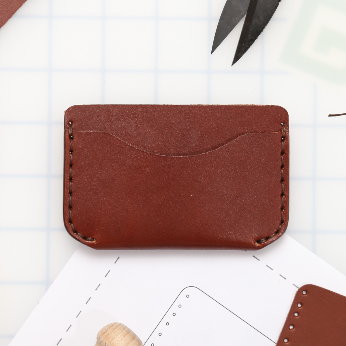 DIY 3-Pocket Foldover Wallet Leather Kit