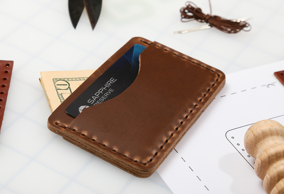 Genuine Leather Slim Card Holder  DIY Leather Wallet Making Kit
