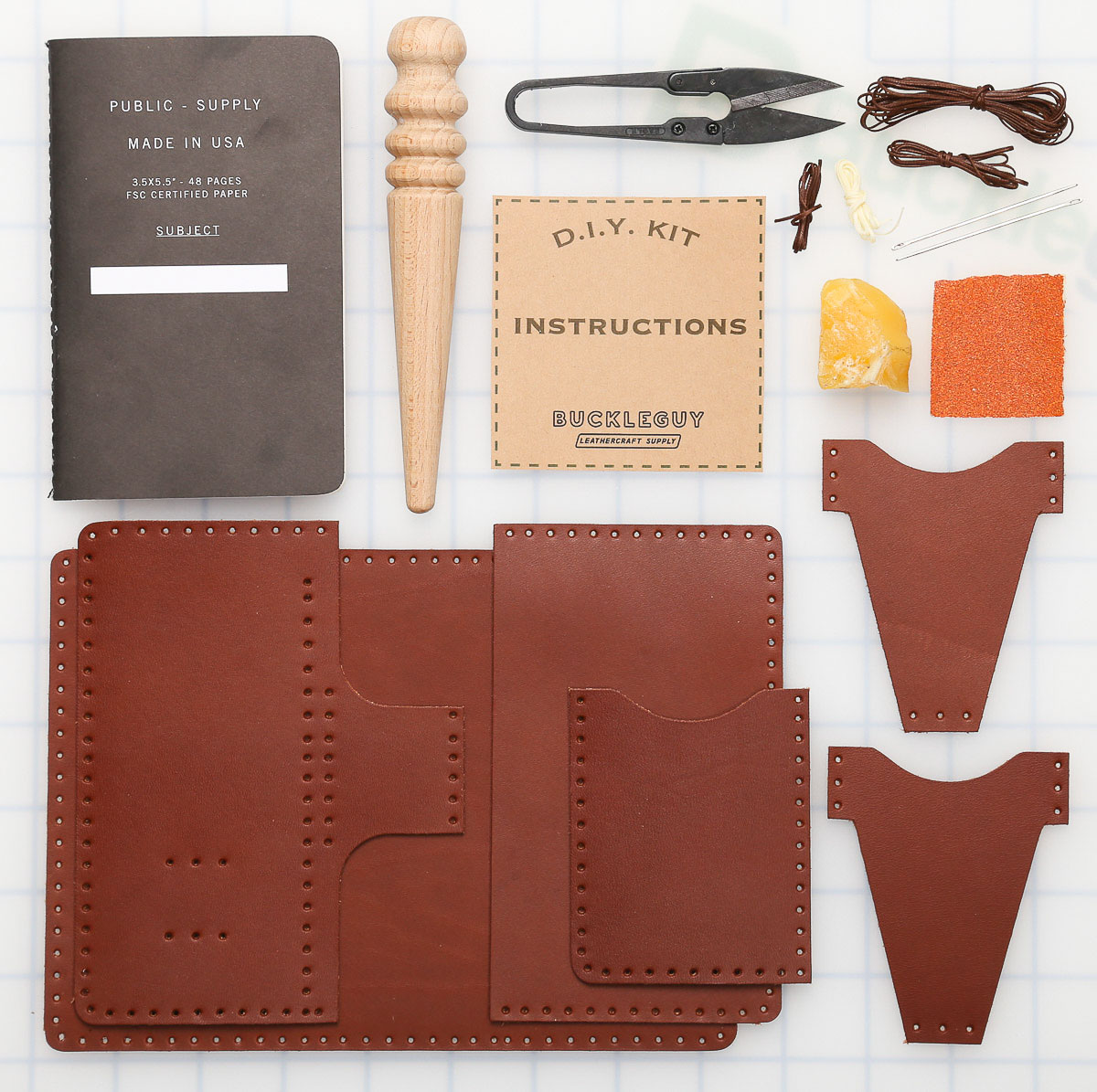 DIY Kit Leather / DIY Leather Set Box / Homemade Leather Gift / Minimalism  / Gift Idea / Craft Box Leather / Leather Making Kit 
