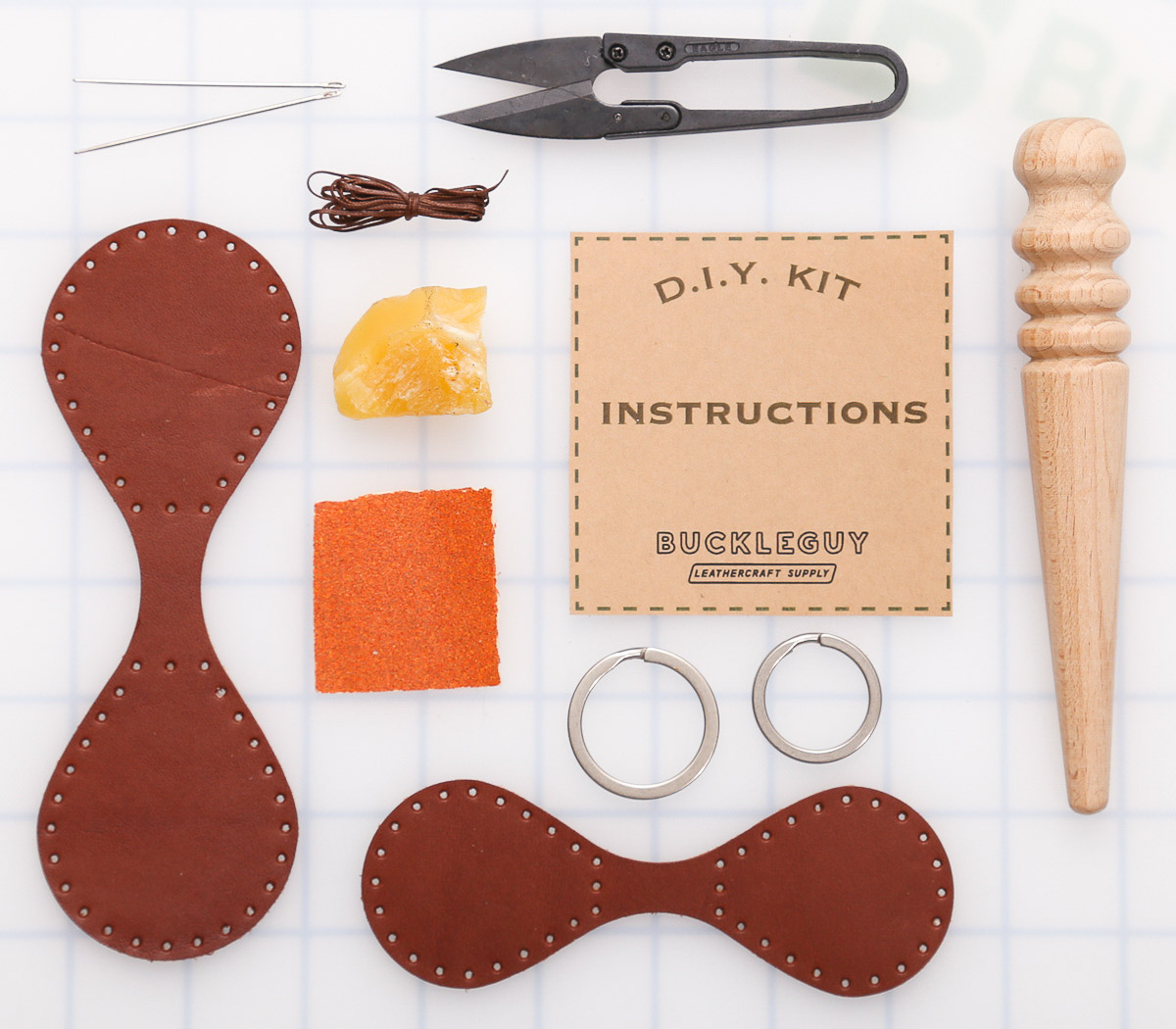 PATIKIL Leather Key Fob Kit, PU Leather Key Fob Blanks with Key Rings DIY  Keychain Making