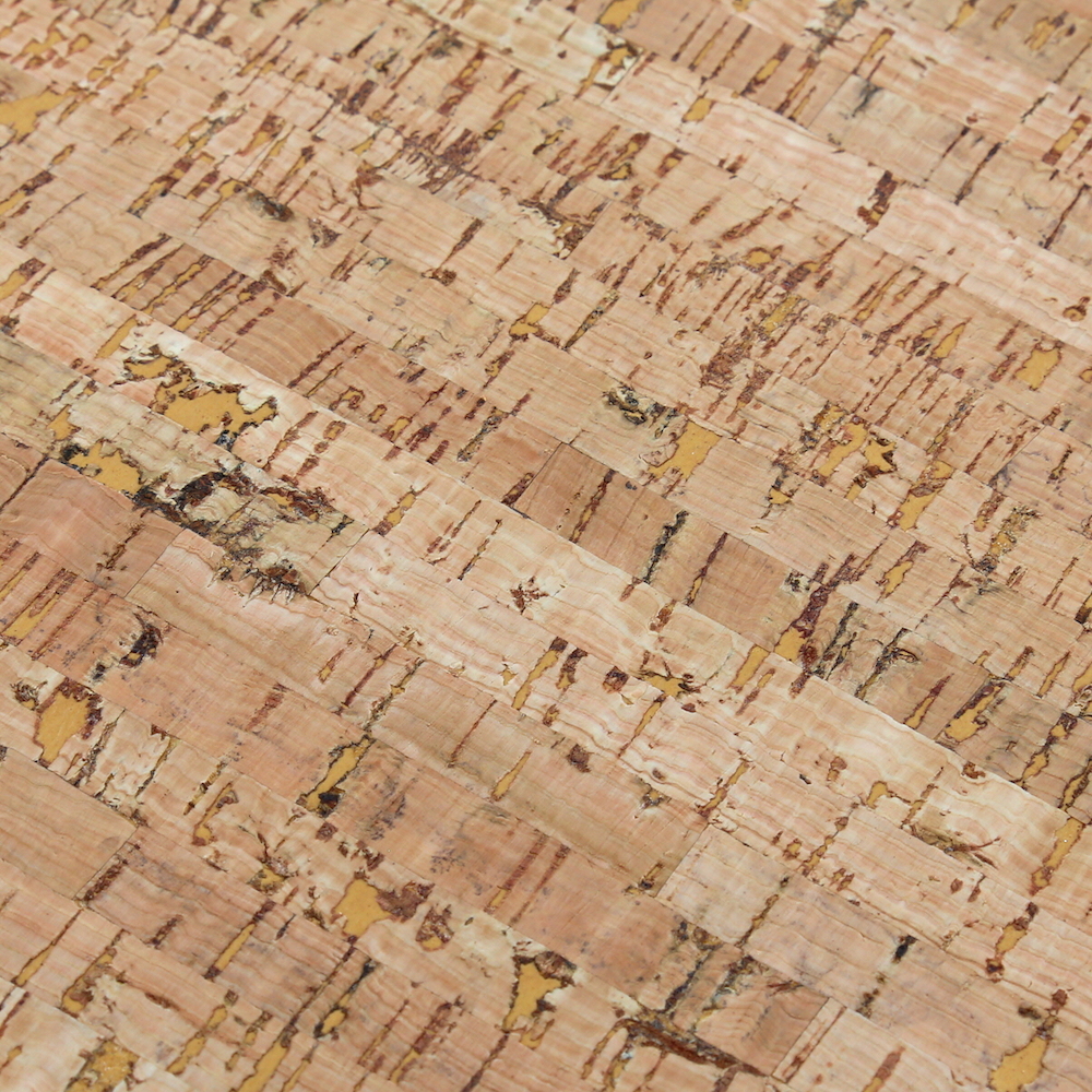 CORK on LEATHER sheets backed natural cork,made in Italy, squares in blue  color print, cream