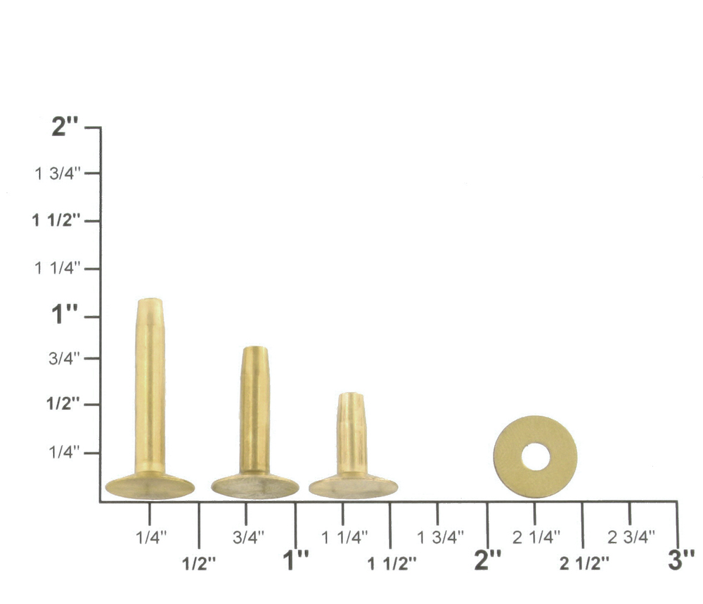 Tubular Rivets Solid Brass 9/16 pkg of 100