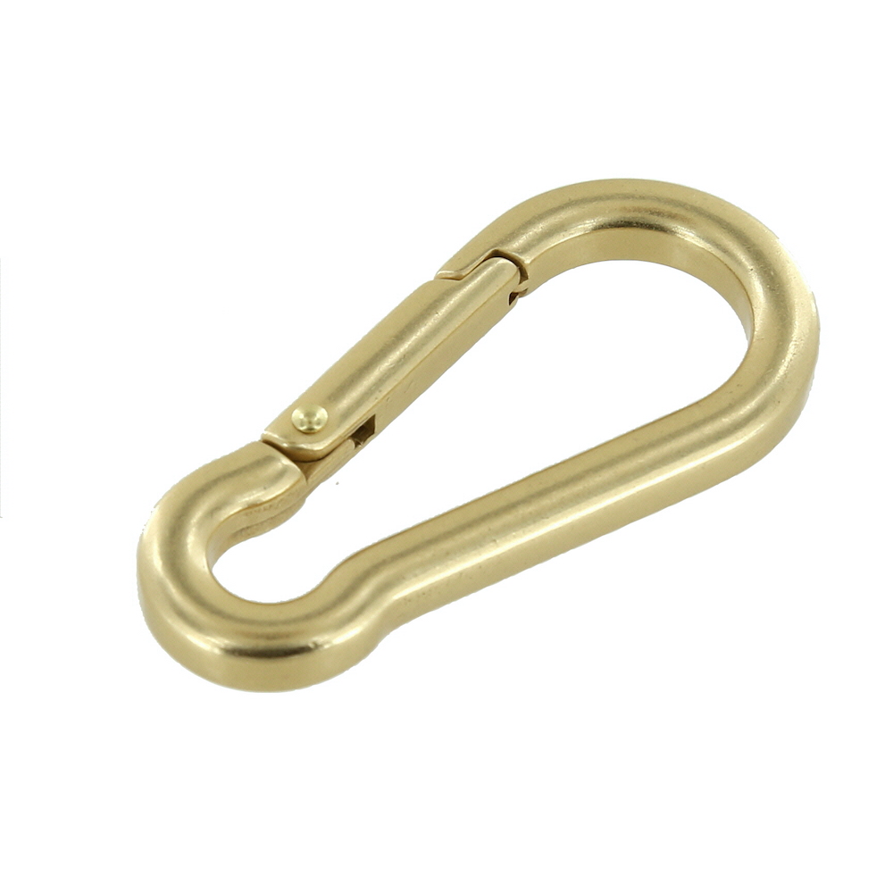 B9757 Natural Brass, Carabiner, Solid Brass-LL - Buckleguy.com