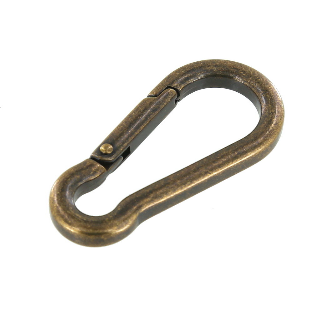 B9757 Antique Brass, Carabiner, Solid Brass-LL