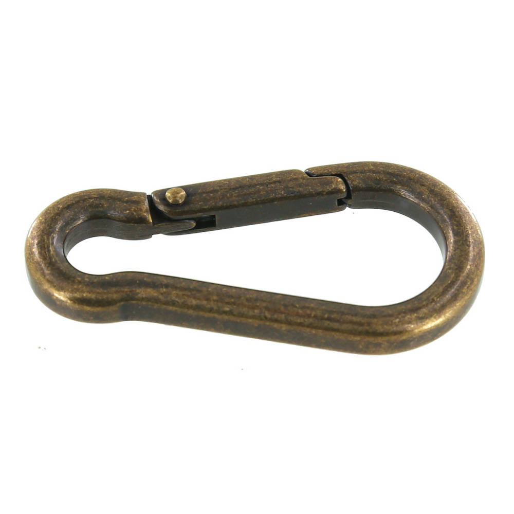 B9757 Antique Brass, Carabiner, Solid Brass-LL