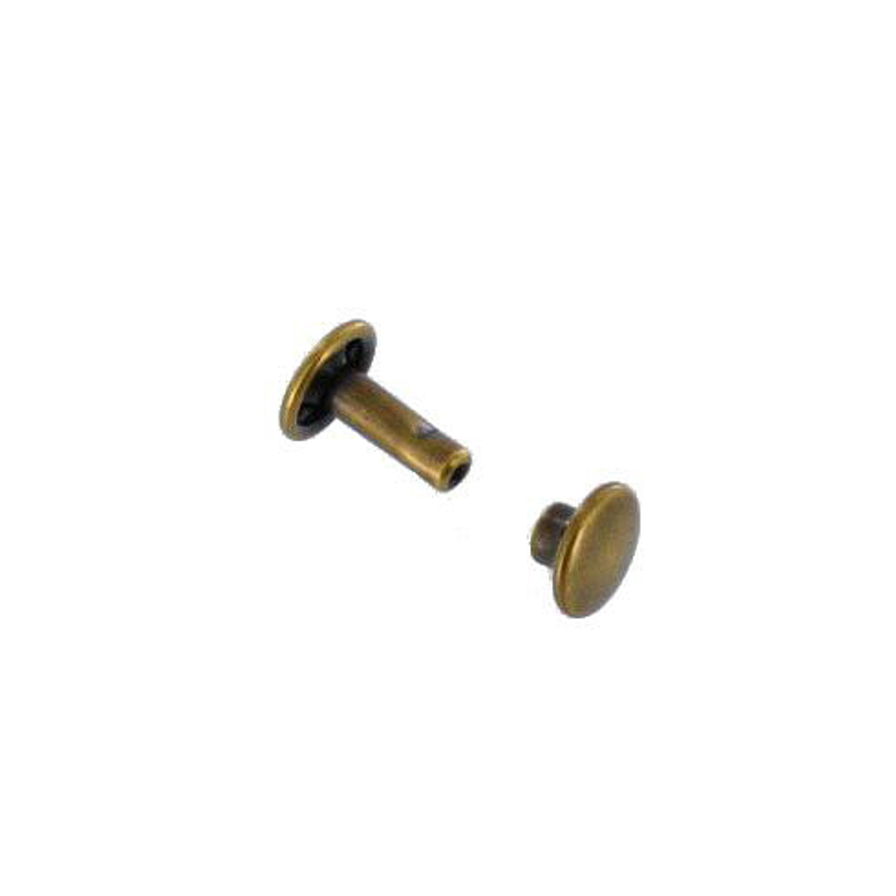 Dritz Double-Cap Rivets 8mm Cap x 6mm Post 24/Pkg Brushed Antique Brass