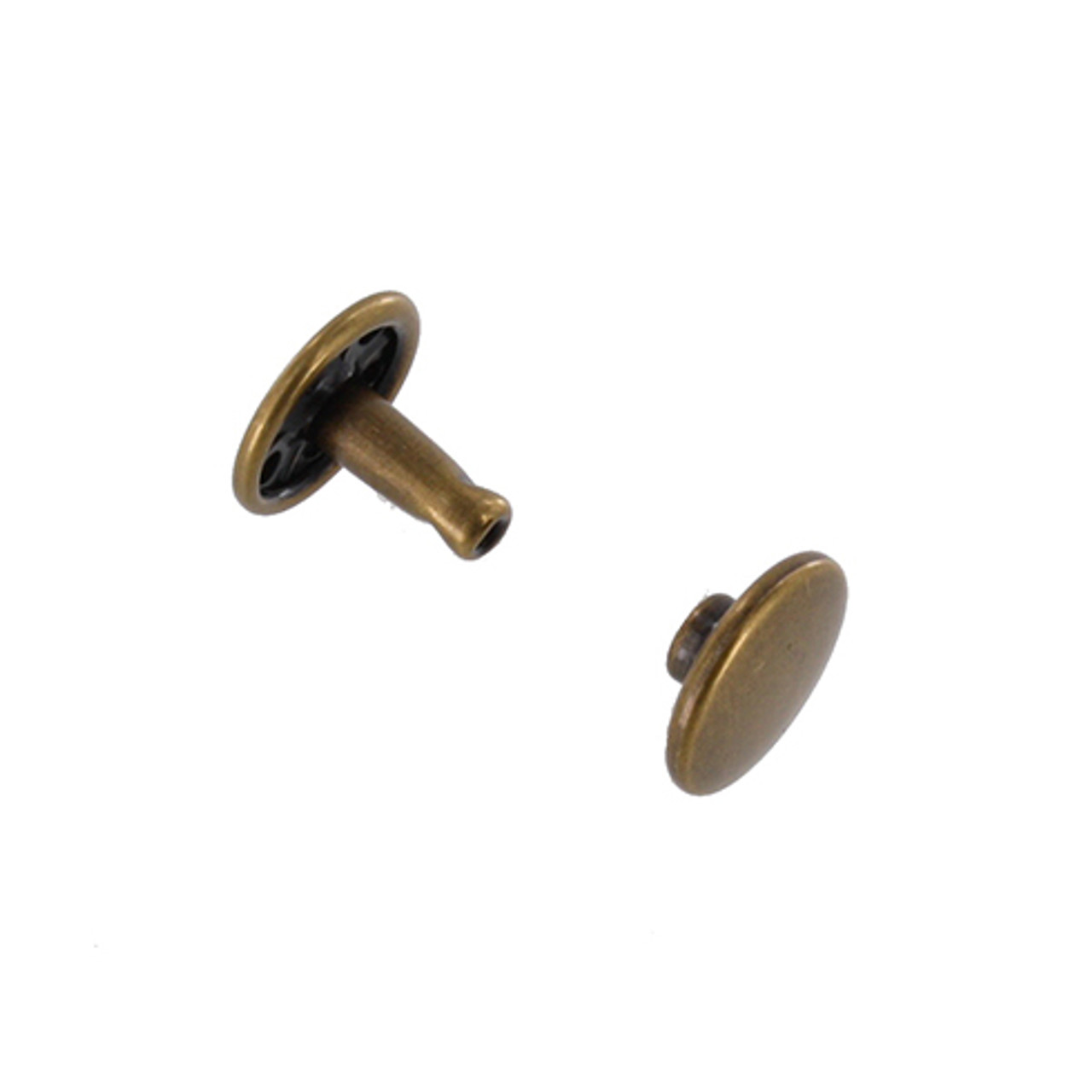 Medium Solid Brass Double Cap Rivets pkg of 50 - Leathersmith Designs Inc.