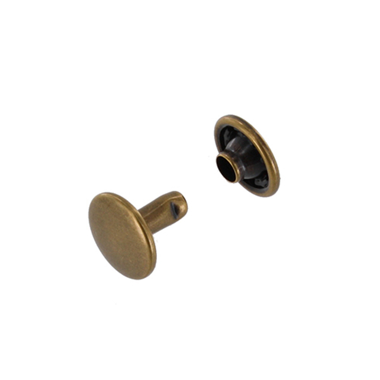 Rivets - Double Cap LARGE Solid Brass 100pk