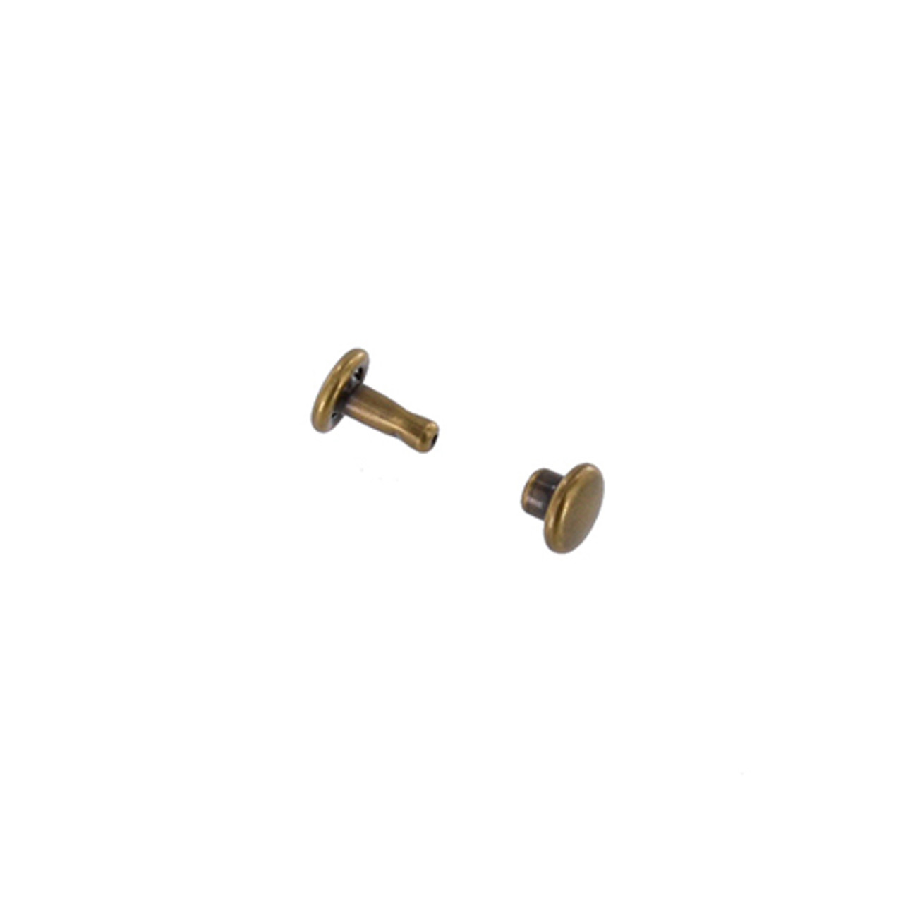 Double Cap Rivets - Antique Brass - 7/16 Inch - 100 Pack