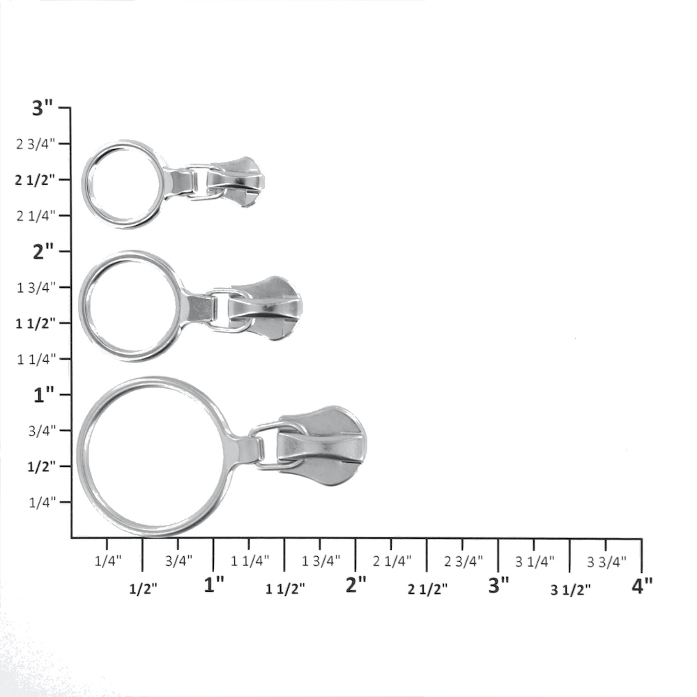 Riri Ring Zipper Pull, Nickel Plate