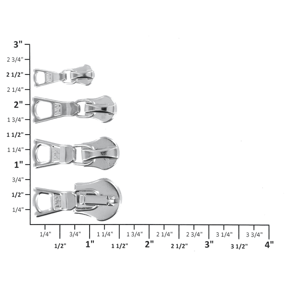 Riri Flach Zipper Pull, Nickel Plate, Multiple Sizes - Buckleguy.com