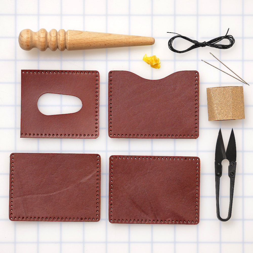 Minimalist Wallet Kit, Leather Working Kit, DIY Leather Project  freeshipping - Hoffmann Leather Works