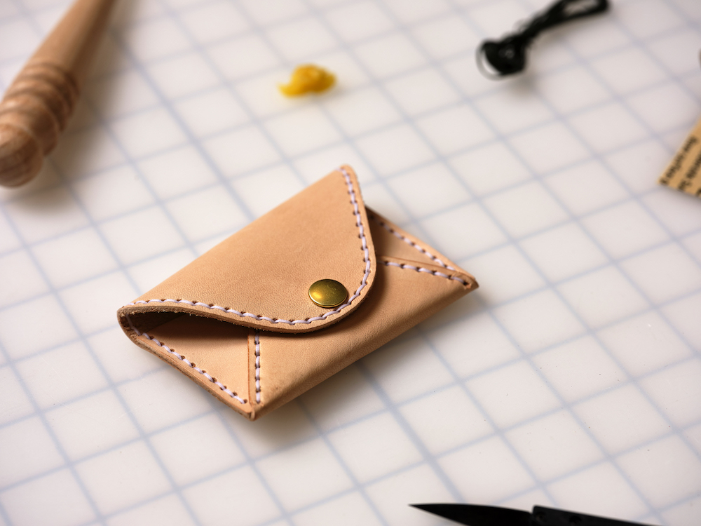 PB046 Leather Card Holder Tutorial Video  DIY Leather Wallet Kit for  Beginners-POPSEWING® 