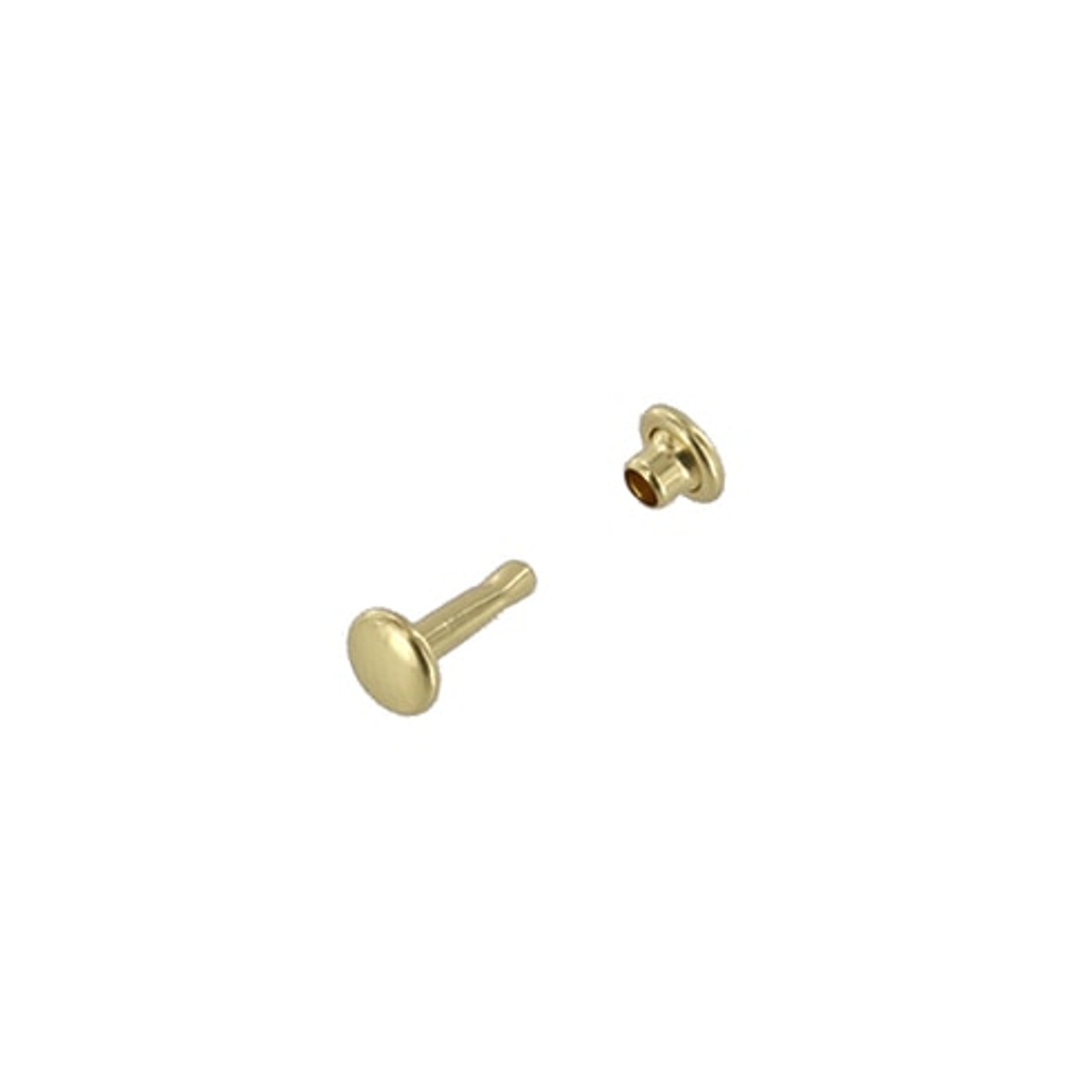 Small Single Cap Rivets Brass Plated pkg of 100 - Leathersmith