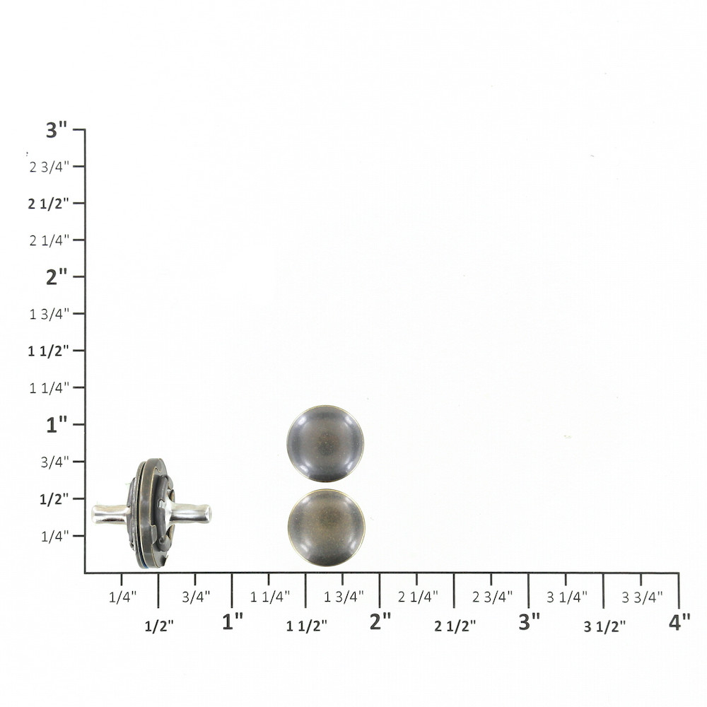 Zelikovitz 14mm (5/8 inch) Rivet Back Magnetic Snaps, NP