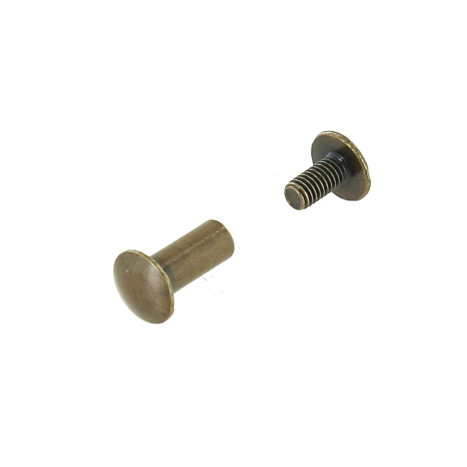 Chicago Screw 1/4 Antique Brass - 10 Sets from