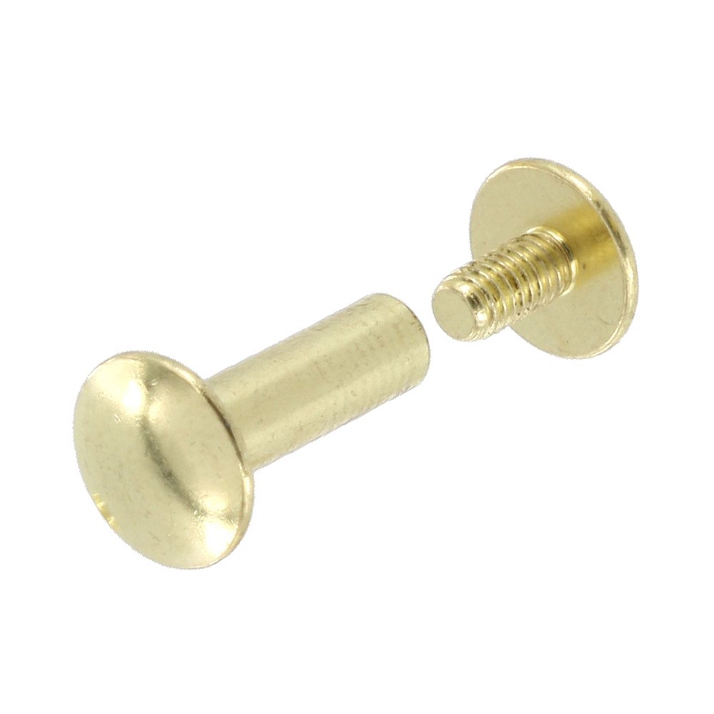 Chicago Screws, Dome Cap, Nickel Matte, Solid Brass-LL (50 per bag),  Multiple Sizes 