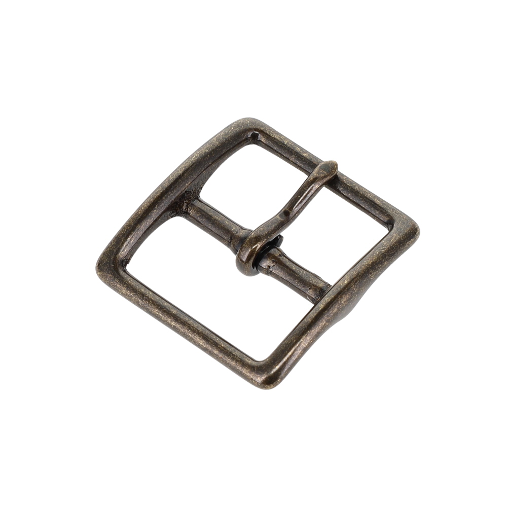 1097 Antique Brass, Center Bar Buckle, Solid Brass-LL
