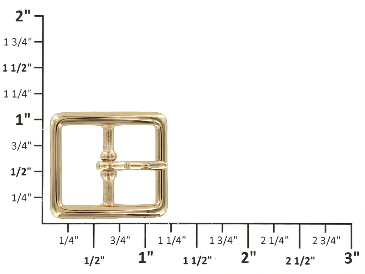 S002B BOC Rectangle Buckle Solid Brass Buckle Center Bar Single Prong Buckle  Fits 3/4 Wide Belt (Gold) - Conchos