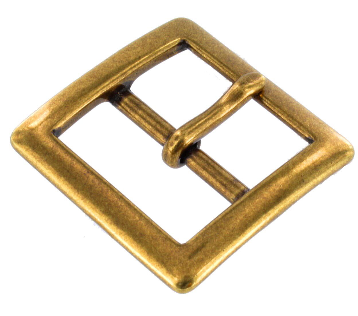 1316 Antique Brass, Center Bar Buckle, Solid Brass-LL