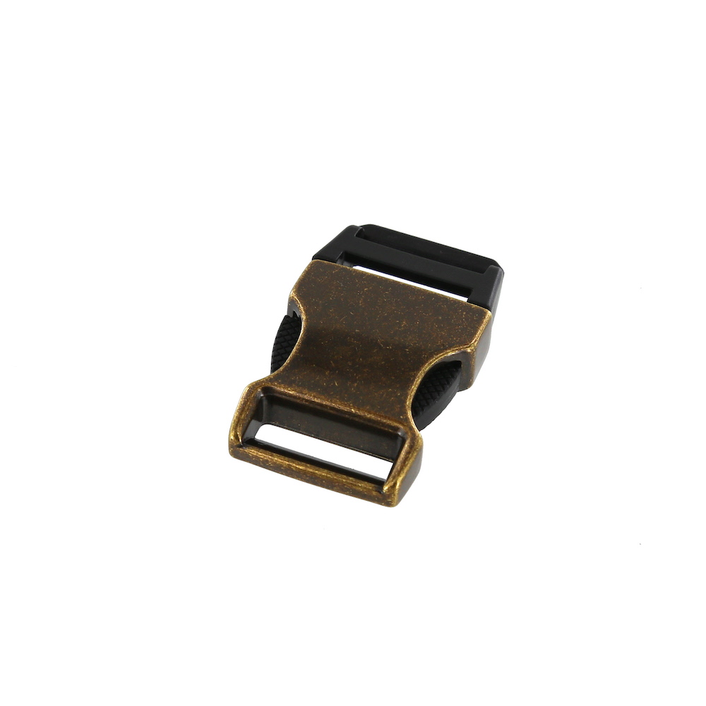 B8606 Antique Brass Plated, Side Release Buckle, Zinc/Plastic