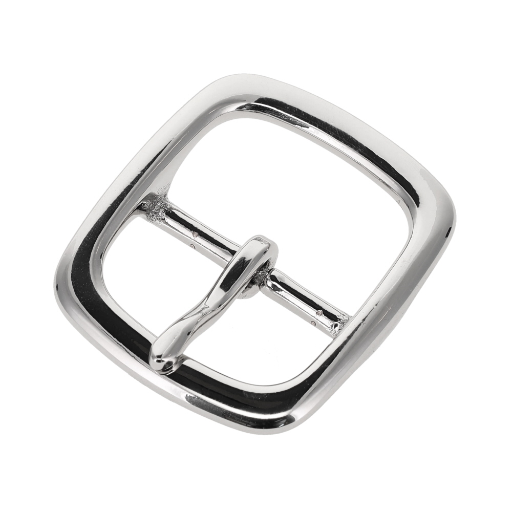 1382 Nickel Plate, Center Bar Buckle, Solid Brass-LL, Multiple