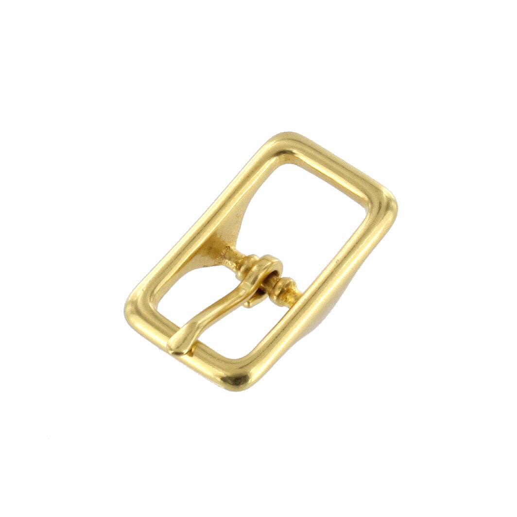 121 Natural Brass, Center Bar Buckle, Solid Brass-LL, Multiple Sizes