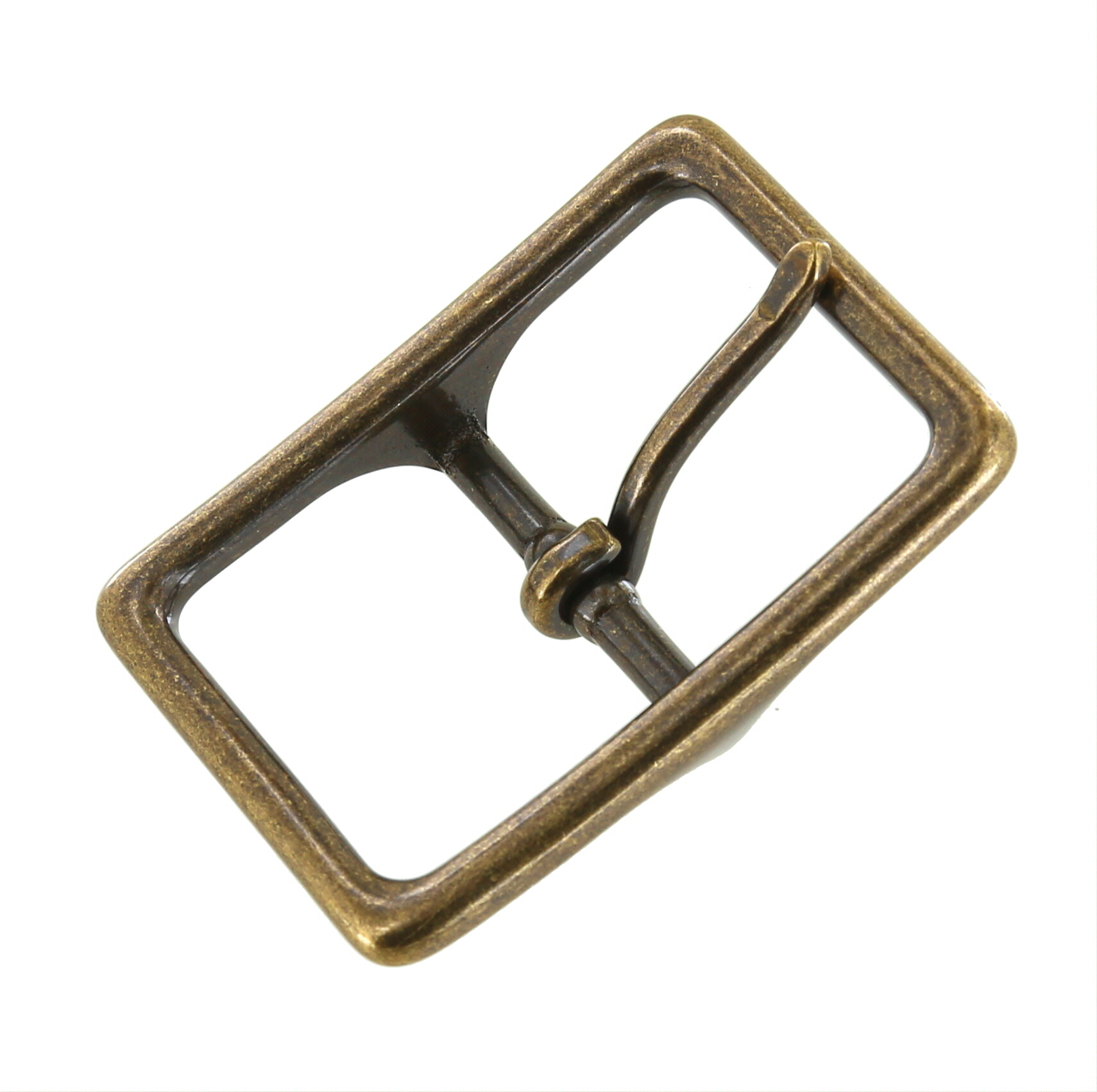 121 Antique Brass, Center Bar Buckle, Solid Brass-LL, Multiple Sizes