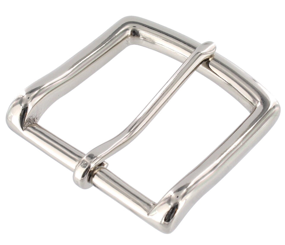 B1049 Nickel Plate, Heel Bar Buckle, Solid Brass-LL, Multiple