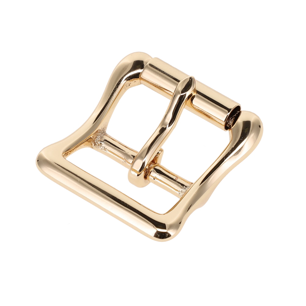 B6226 Gold Plate, Roller Buckle, Solid Brass-LL