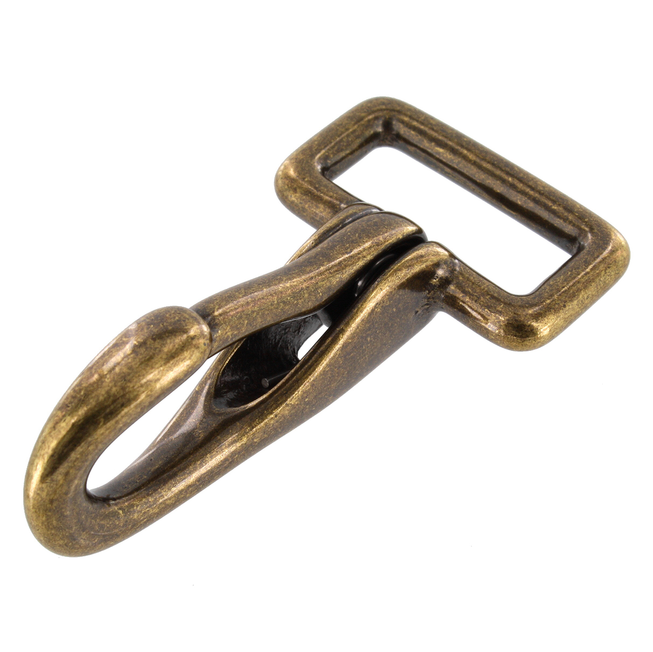 Realeather Swivel Snap Hooks - Antique Brass, Pkg of 2