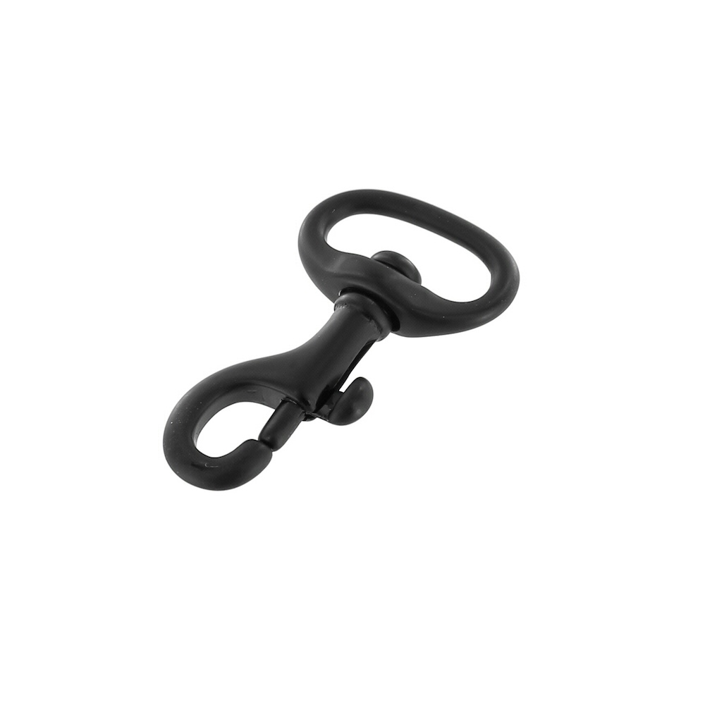 Solid Brass Bolt Swivel Snap for Leather, Bags, Leashes & Accessories | PVD Black Matte | 9/16 inch (59-0J-PVDBM-LL)