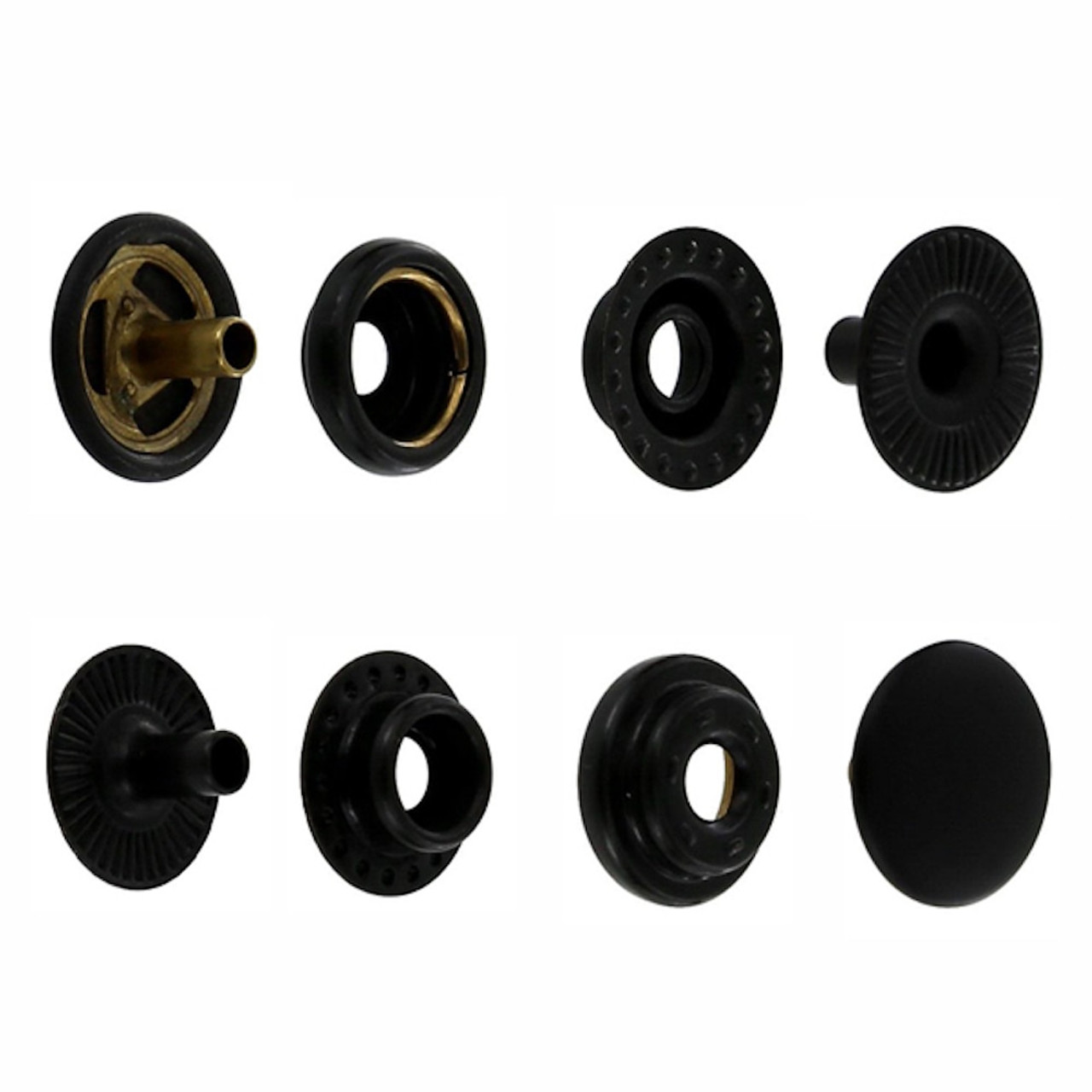 Line 20 / Line 24 Ring Socket Snap Fasteners, Black Matte, Solid