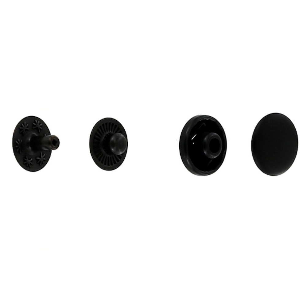 Glove Snap Fastener, Black Matte, Solid Brass (100 per bag)