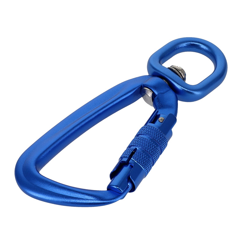 C5820 Blue, Twist Lock Swivel Carabiner, Aluminum