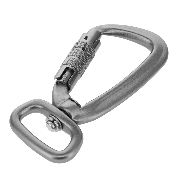 C5820 Gun Metal, Twist Lock Swivel Carabiner, Aluminum